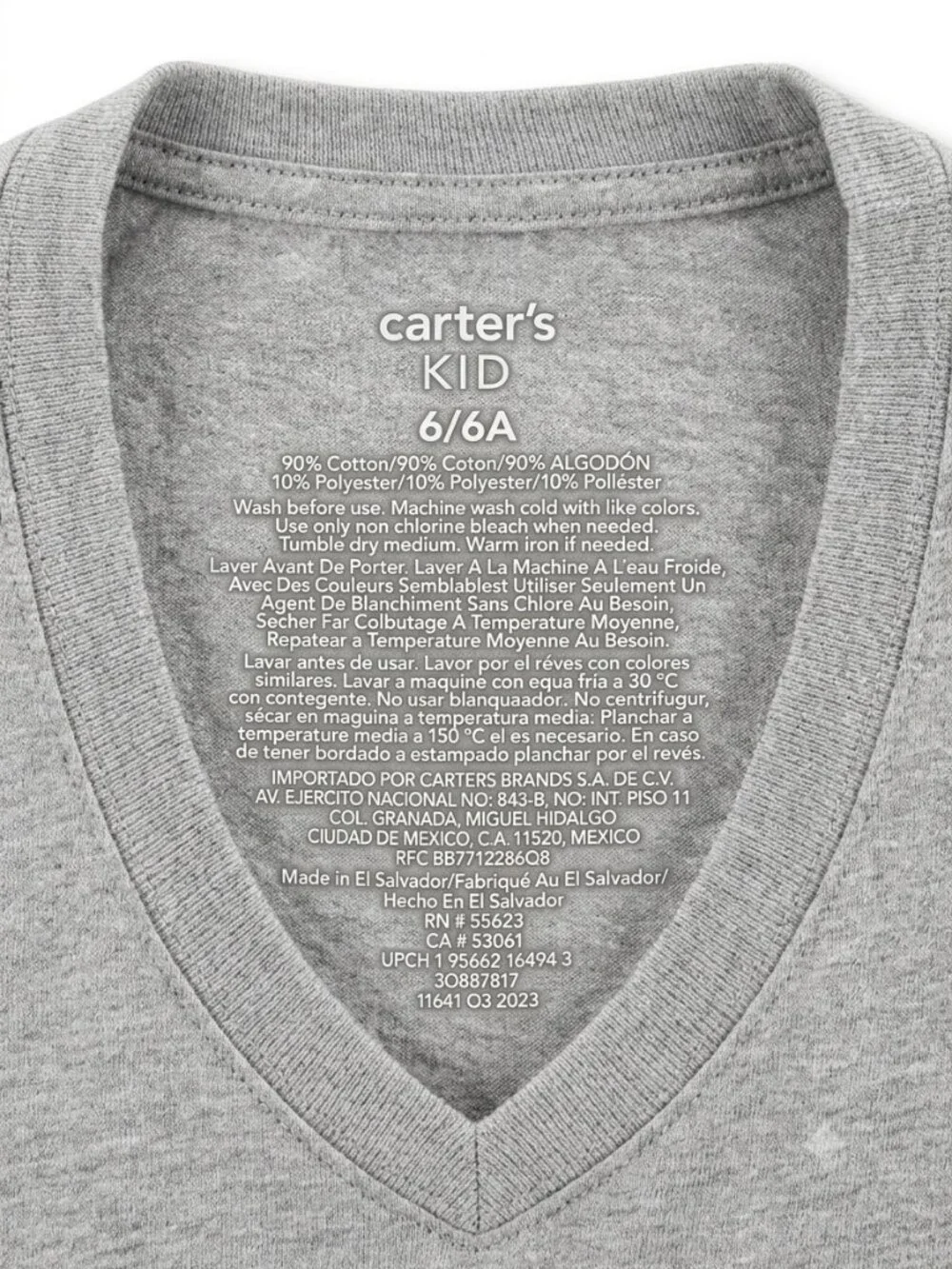 Carter's Kid Boys Grey Long Sleeve T-Shirt Dinosaur Graphic Print Size 6